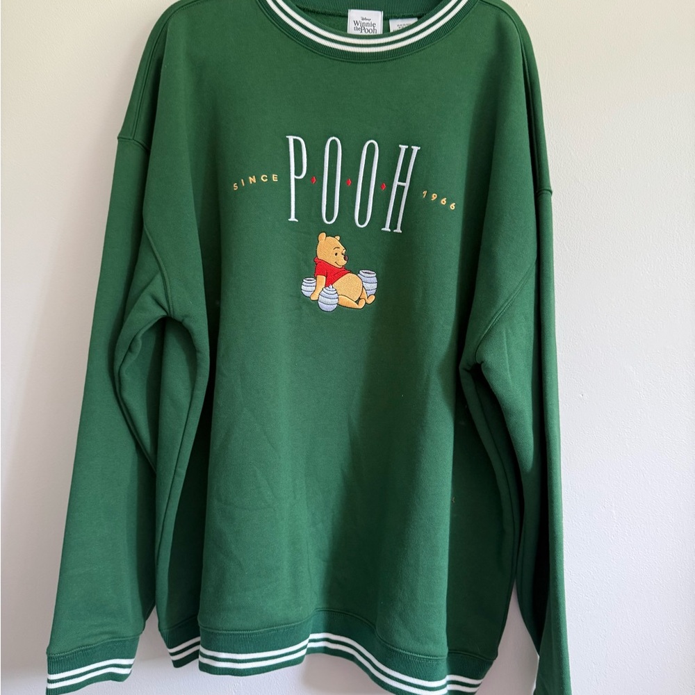 Disney Parks Winnie the Pooh Embroidered Pullover Sweatshirt